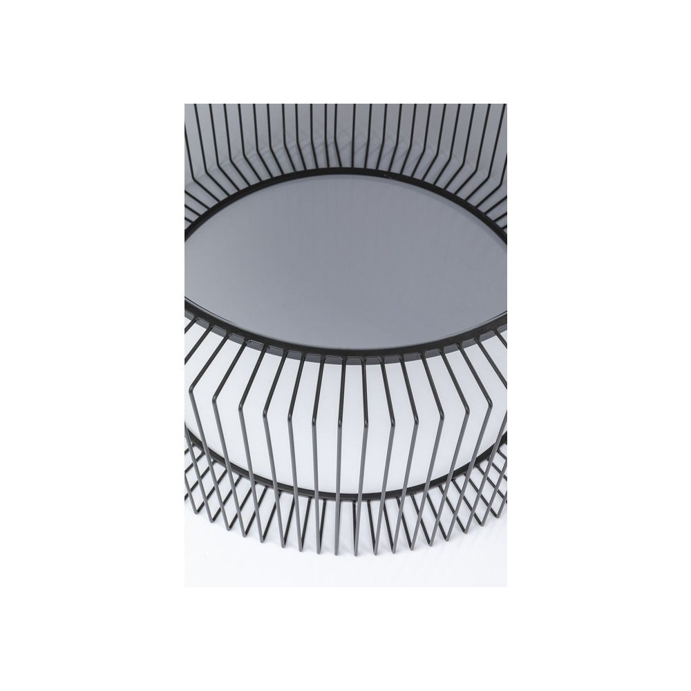 Metal de mesa de café e vidro 80cm