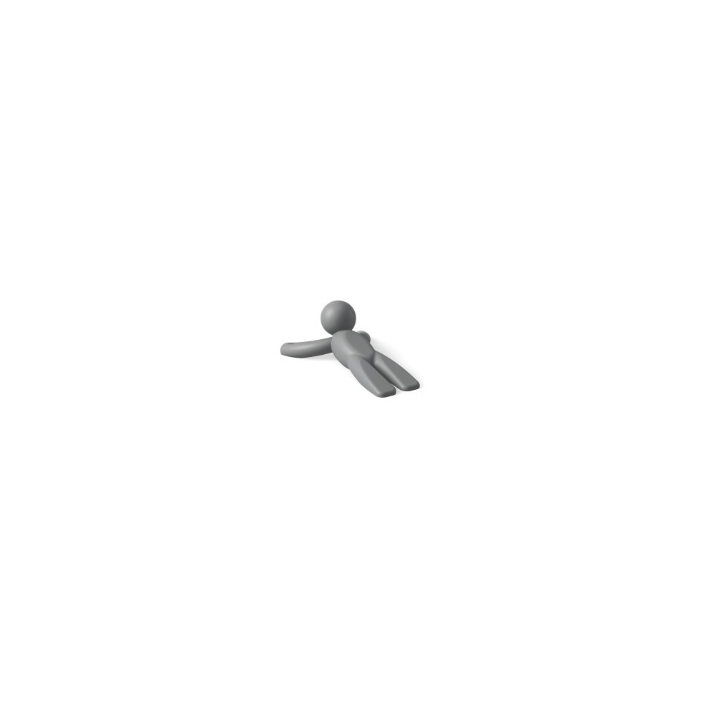 Gray man door holder
