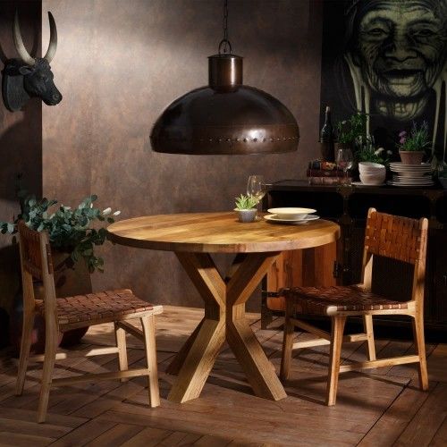 NATURE LINE stripped wood dining table