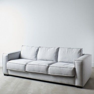 Sofa 2 plaatsen lichtgrijze 225cm