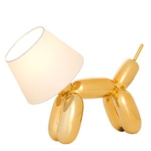 Lampada da tavolo DOGGY Sompex in ceramica dorata lucida