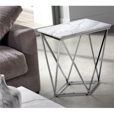 Mesa de centro de mármore e colisão de aço de bronze 2