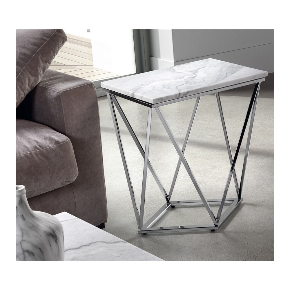 Table basse marbre et acier bronze COLLISION