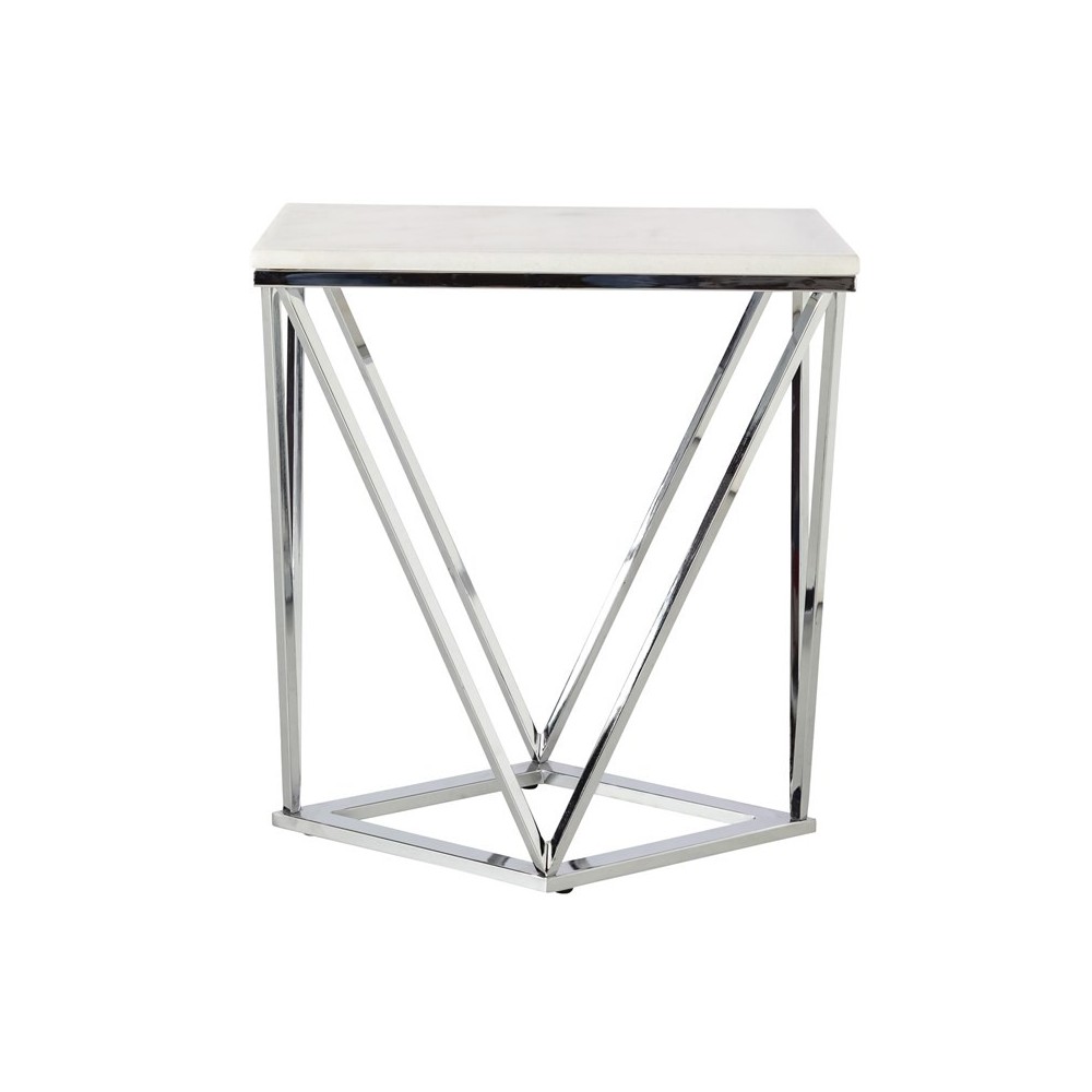 Table basse marbre et acier bronze COLLISION