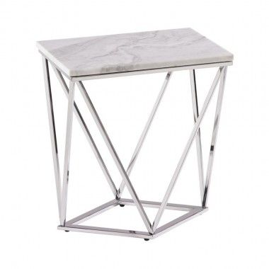 Mesa de centro de mármore e colisão de aço de bronze