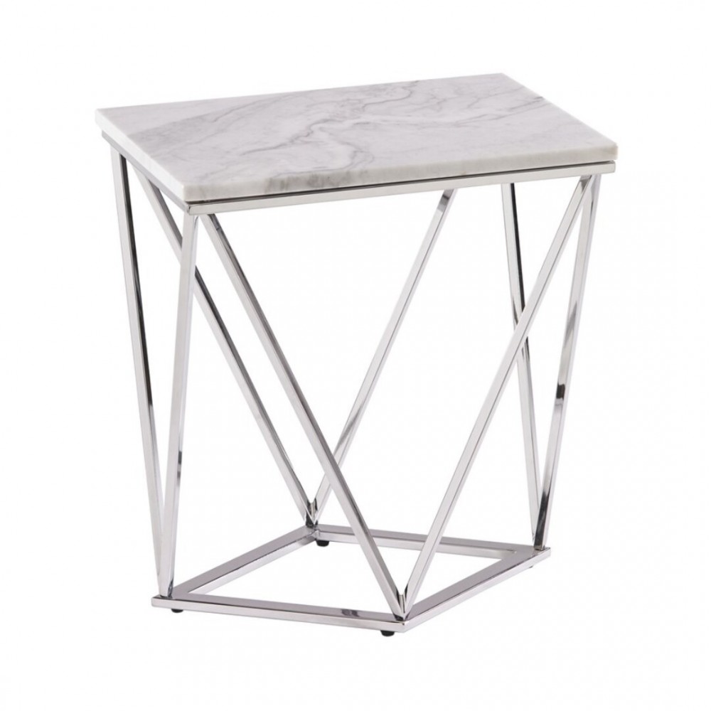 Mesa de centro de mármore e colisão de aço de bronze