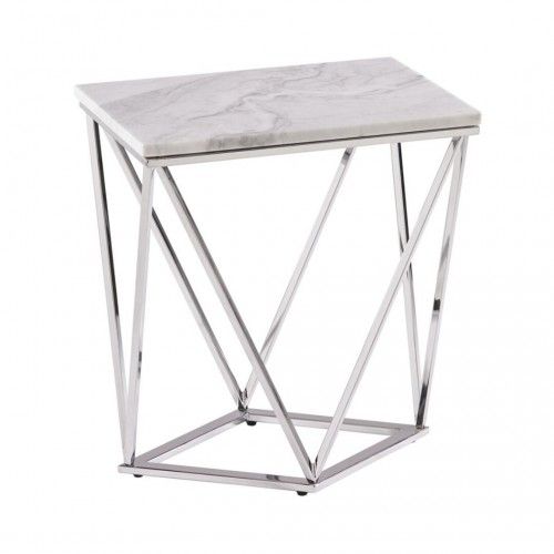 Mesa de centro de mármore e colisão de aço de bronze