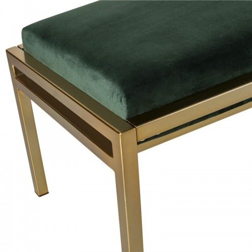 Banco de terciopelo gris y estructura de cromo de bronce orgulloso