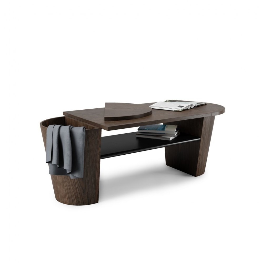 Mesa de café de madeira curva de Woodrow