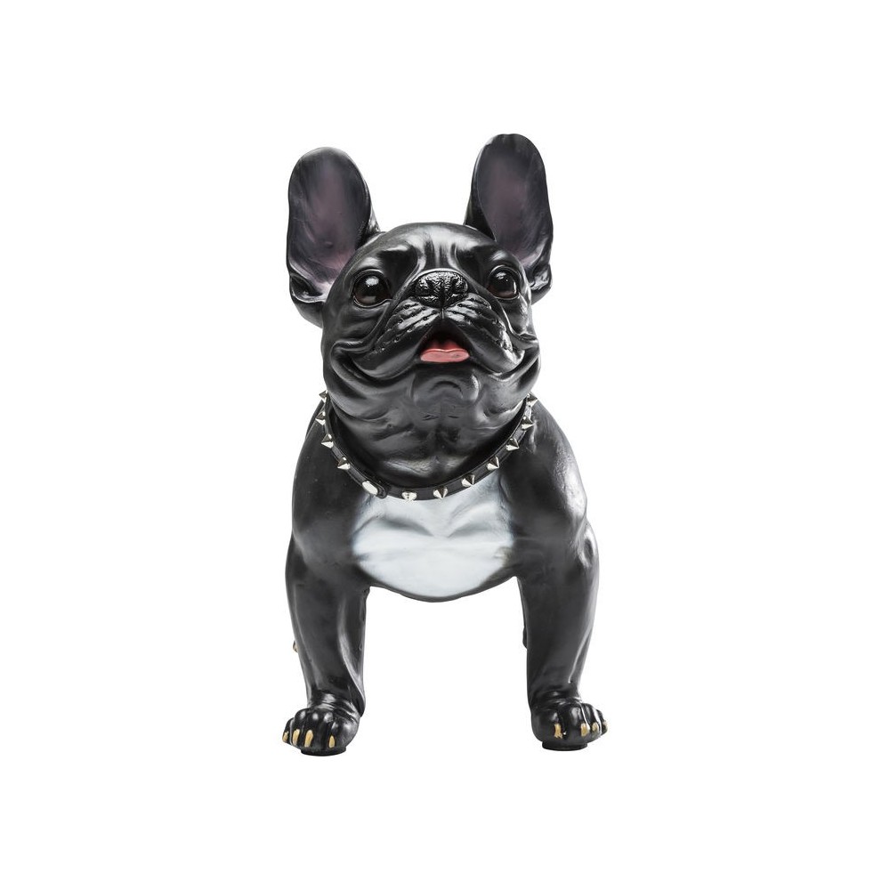 Decorative sculpture GANGSTER DOG black bulldog in streetwear KARE Design — front view