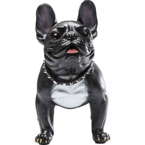 Escultura decorativa GANGSTER DOG buldogue preto em estilo urbano KARE Design — vista frontal