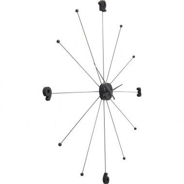 Pulso de relógio de parede preto vara aderência 2