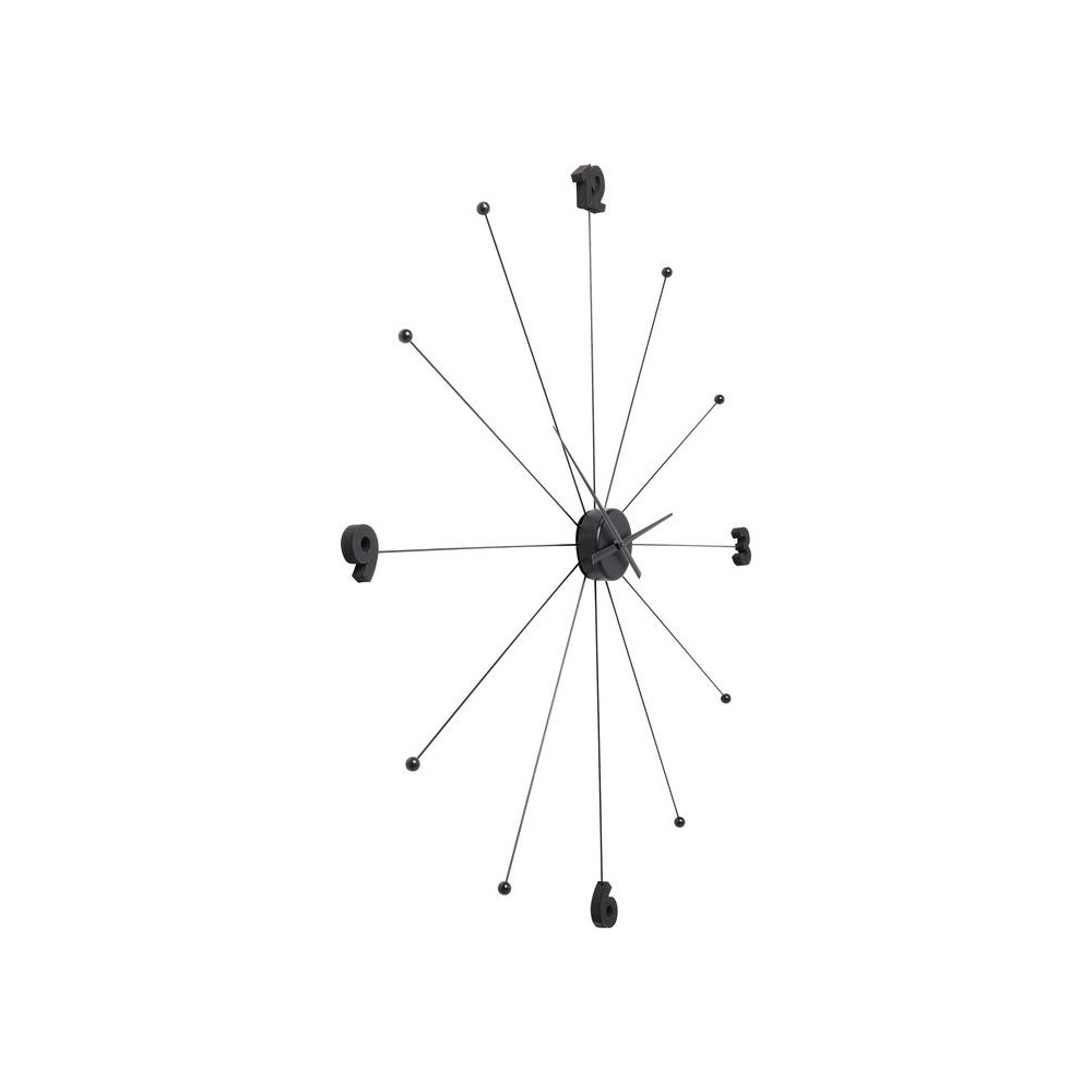 Reloj de pared adhesivo negro STICK TACK