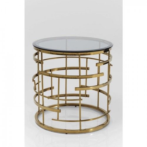 Set 2 tables d'appoint métal or