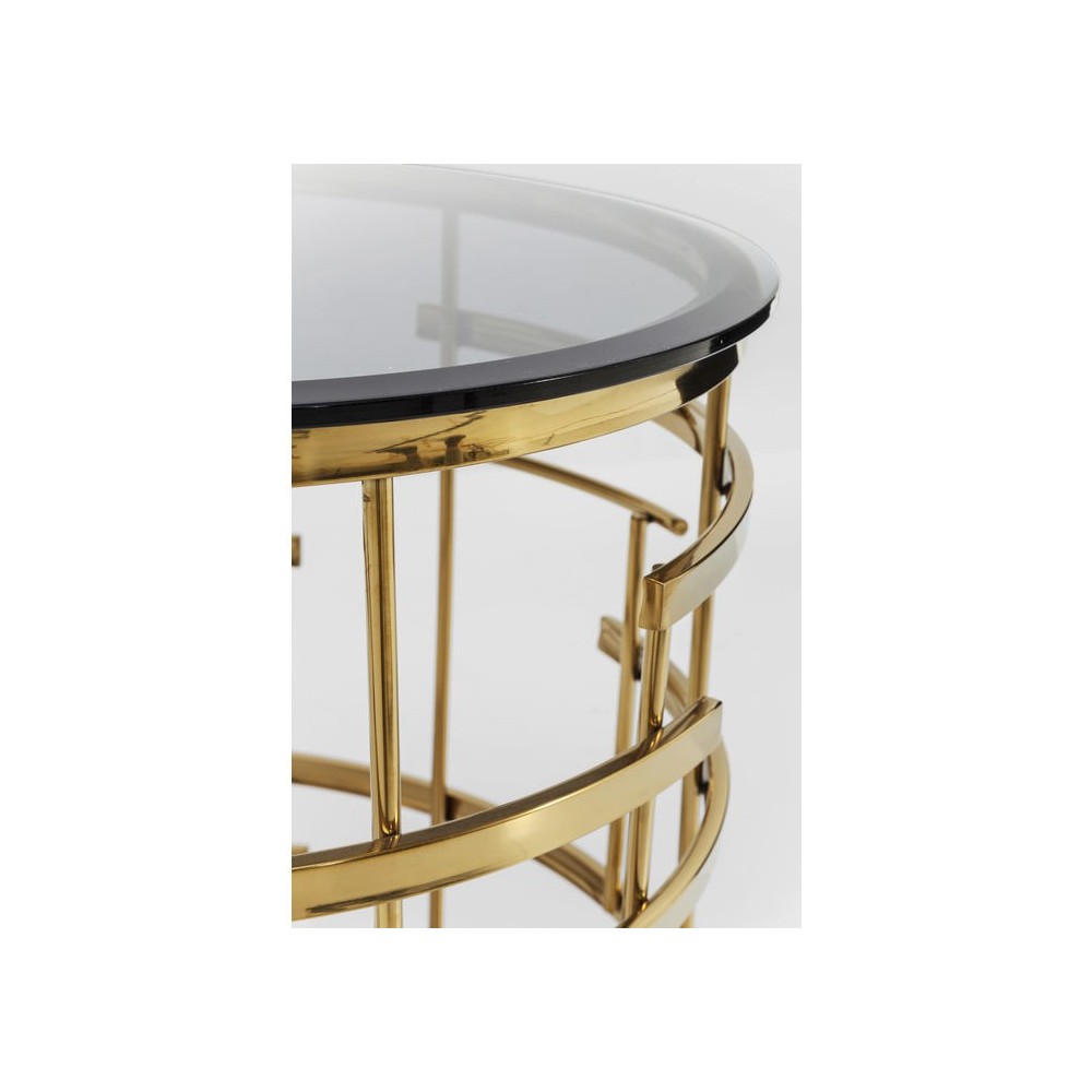 Set 2 tables d'appoint métal or