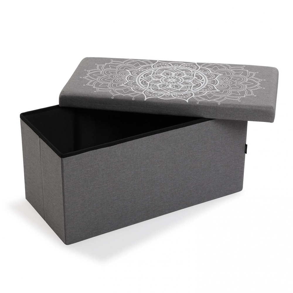 Pouf pieghevole POP in tessuto grigio scuro