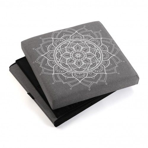 Caixa de armazenamento dobrável mandala cinza