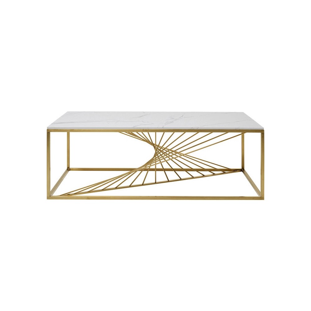 Table basse verre et métal doré LASER