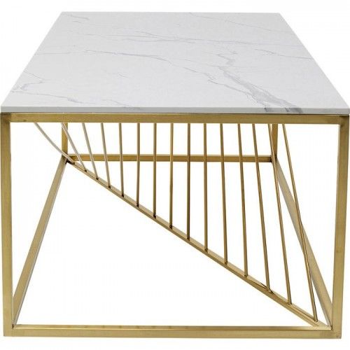 LASER glass and gold metal coffee table