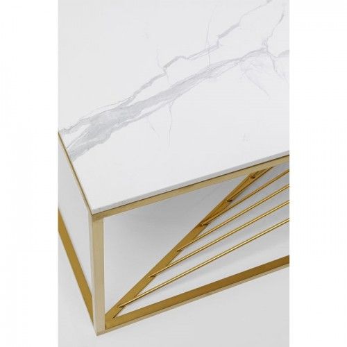 LASER glass and gold metal coffee table