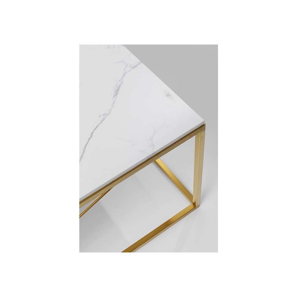 LASER glass and gold metal coffee table