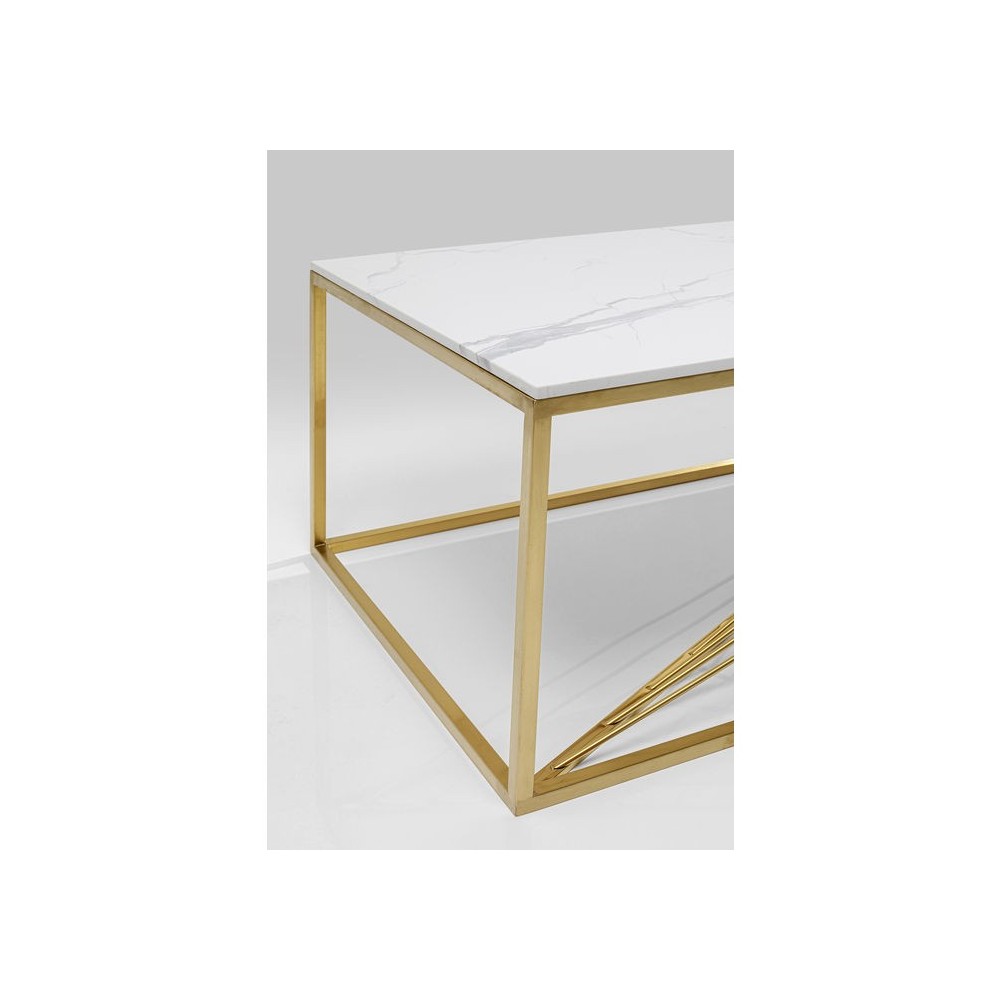 Table basse verre et métal doré LASER