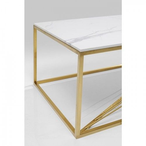 LASER glass and gold metal coffee table