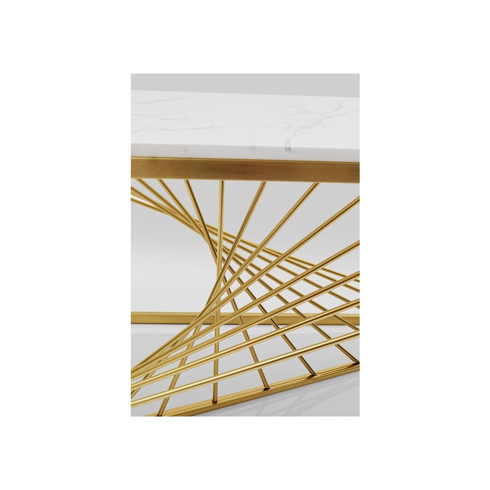 LASER glass and gold metal coffee table