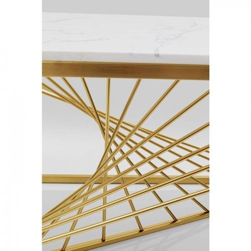 LASER glass and gold metal coffee table
