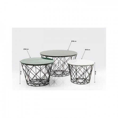 Set de 3 tables basses multicolores en acier La Costa Wire