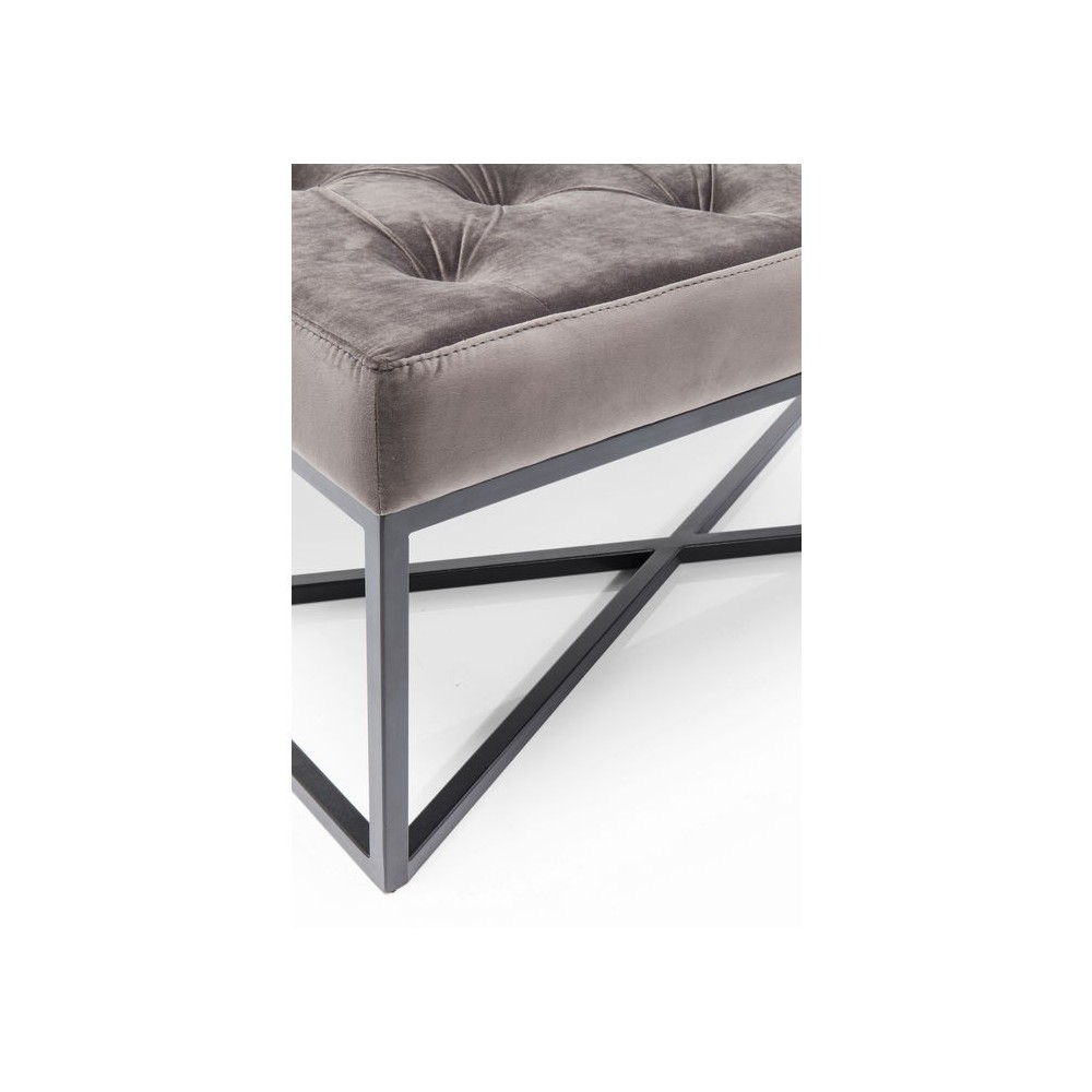 CROSSOVER Polsterbank aus pastellrosa Samt und Messing