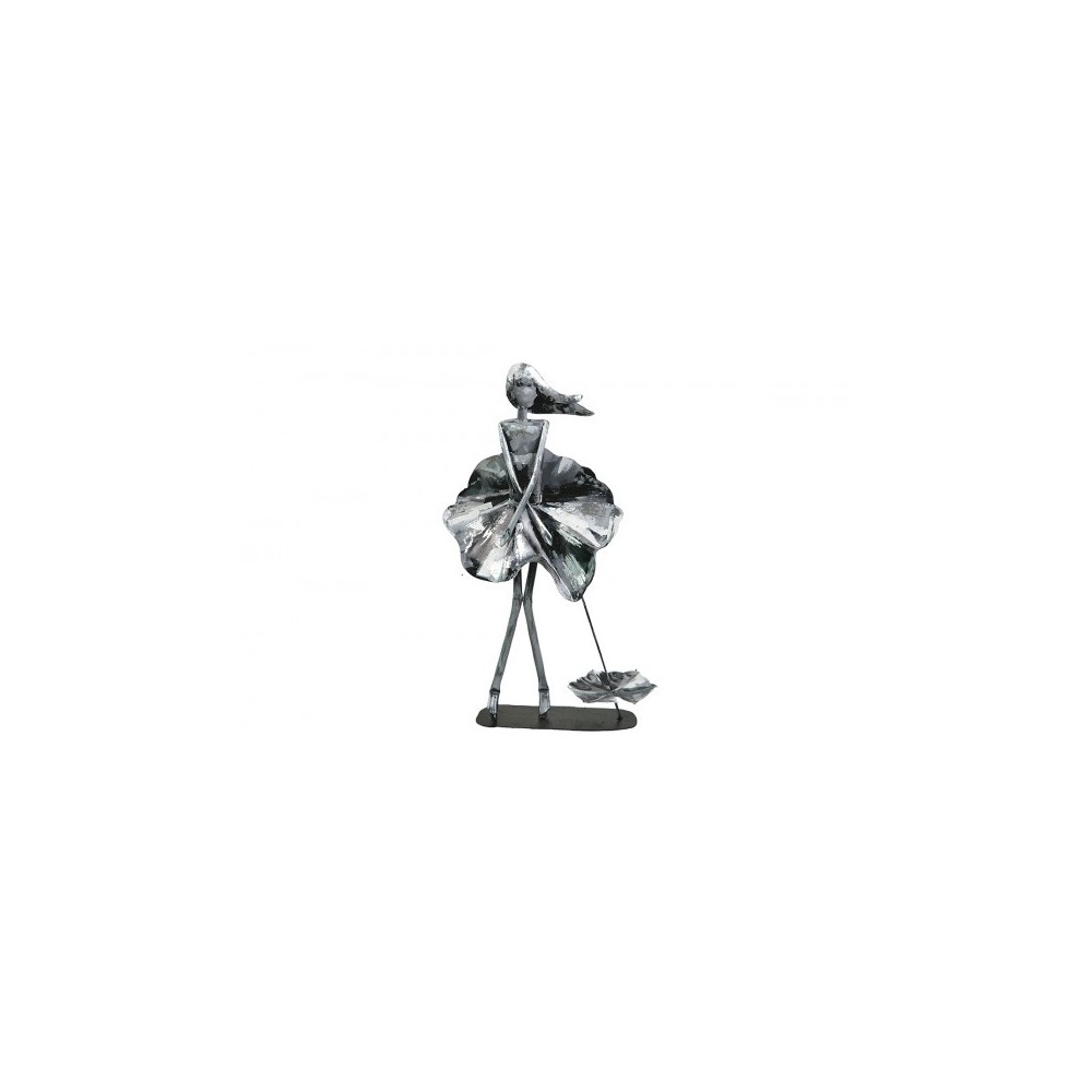 Escultura decorativa PIGMENT figura Marilyn em metal prateado SOCADIS — vista frontal