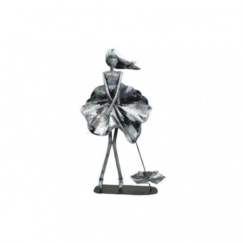 Escultura decorativa PIGMENT figura Marilyn em metal prateado SOCADIS — vista frontal