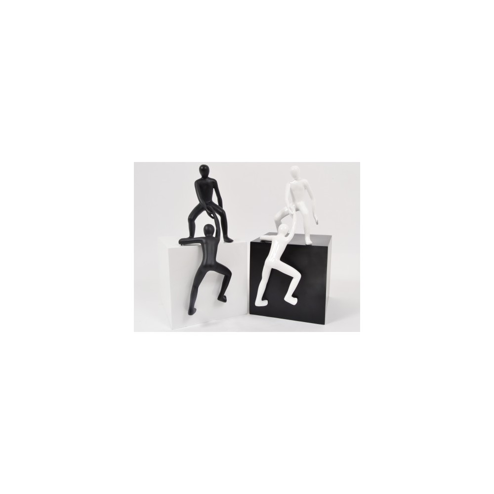 Escultura decorativa CLASSY dupla de figuras preta e branca DRIMMER — vista frontal