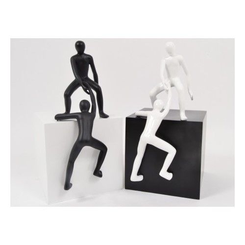 Escultura decorativa CLASSY dupla de figuras preta e branca DRIMMER — vista frontal
