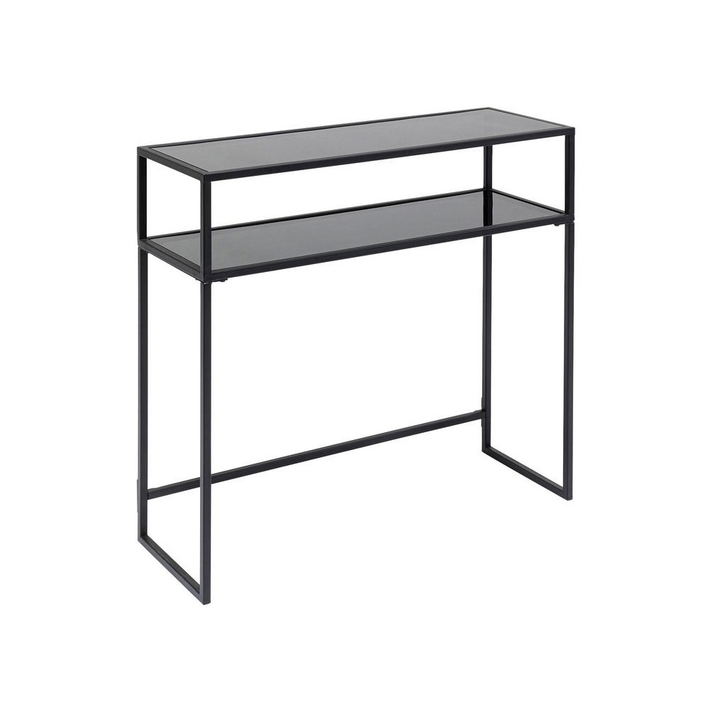 Bandeja de vidro preto de console duplo Elena