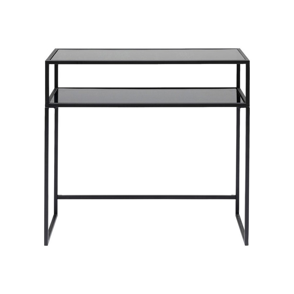 Dubbele zwart glazen bovenconsole ELENA