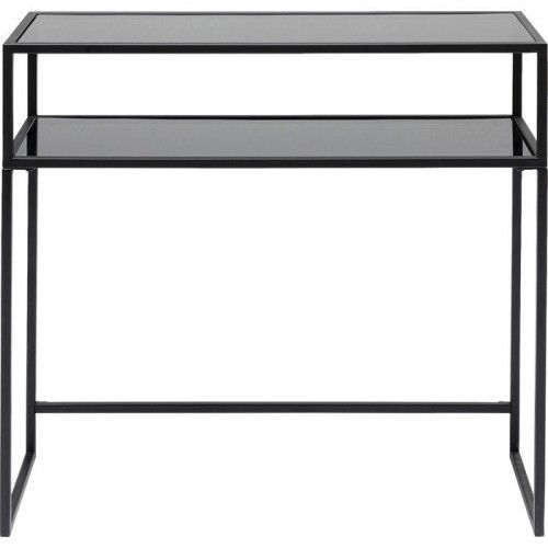 Bandeja de vidro preto de console duplo Elena