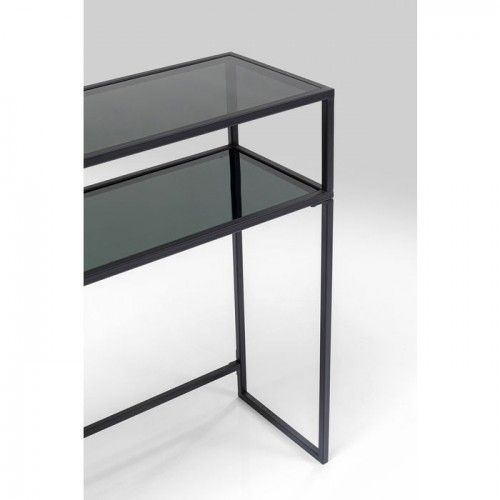 Bandeja de vidro preto de console duplo Elena