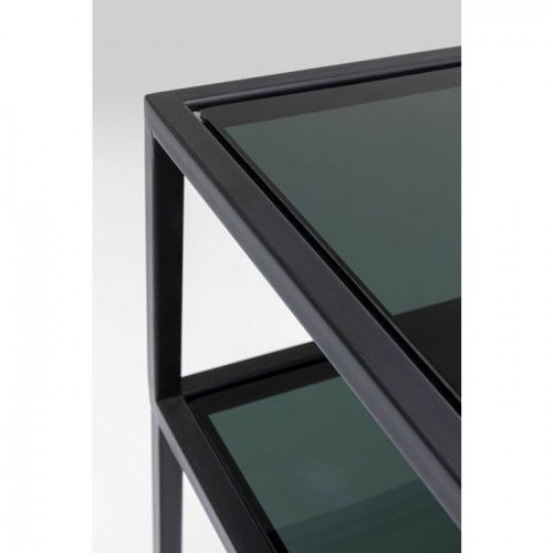 Bandeja de vidro preto de console duplo Elena