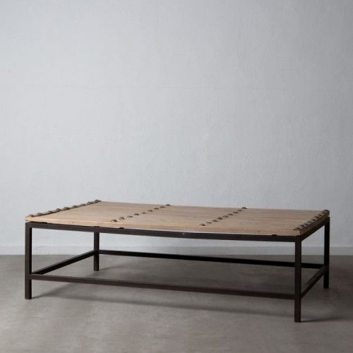 Table basse plateau bois et structure métal noir YUKON