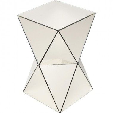 Side table LUXURY champagne mirror triangle KARE Design — front view