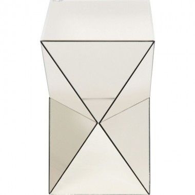 Side table LUXURY champagne mirror triangle KARE Design — front view 2