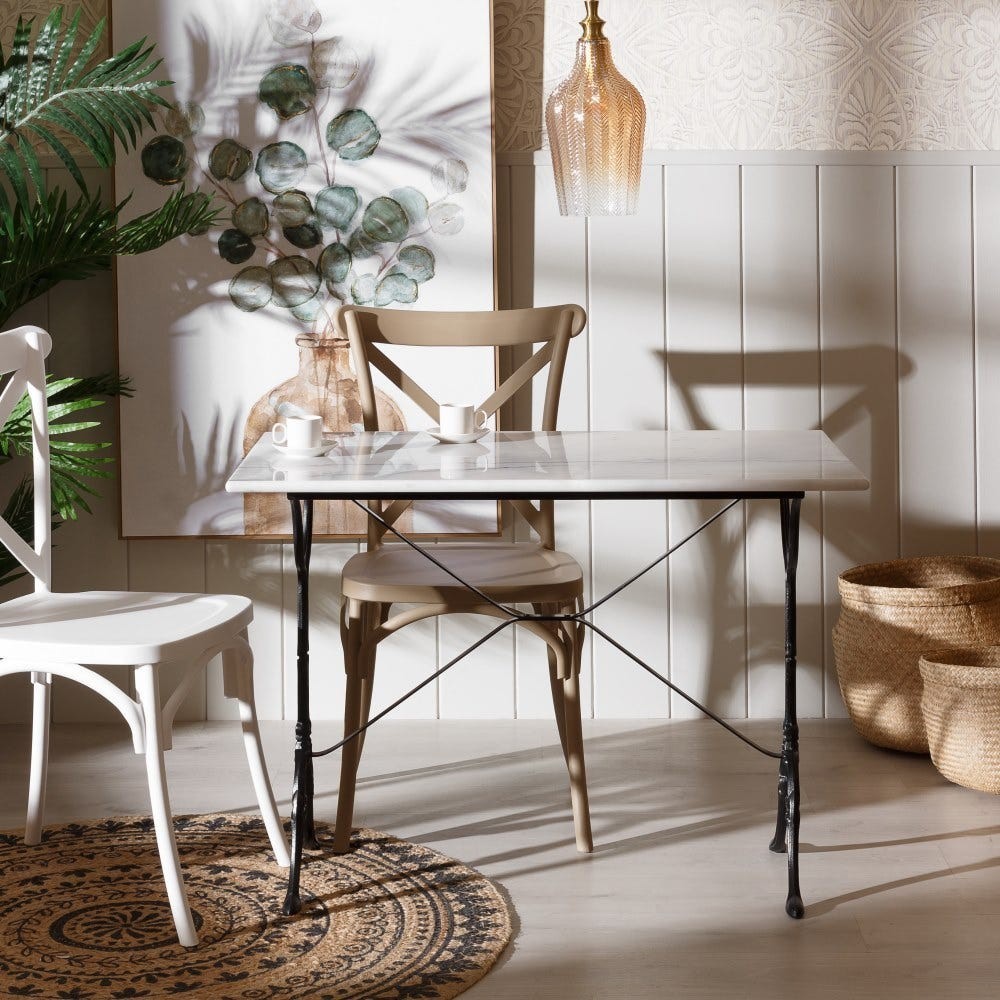Mesa bistro rectangular de mármol 100 cm AXEL