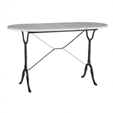 Mesa de bistrô oval em mármore AXEL LOLAHOME 120 cm