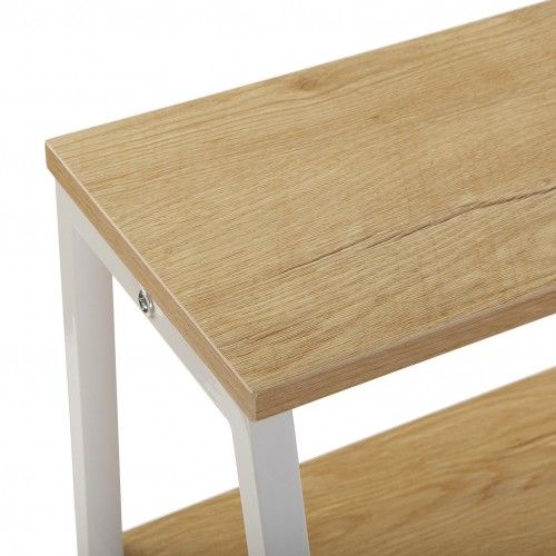 Mesa de computador de desktop de madeira e metal branco Tóquio