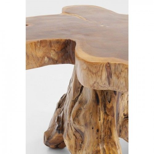 Mesa de centro NATURE raíz natural de teca KARE Design — detalle de vetas de teca