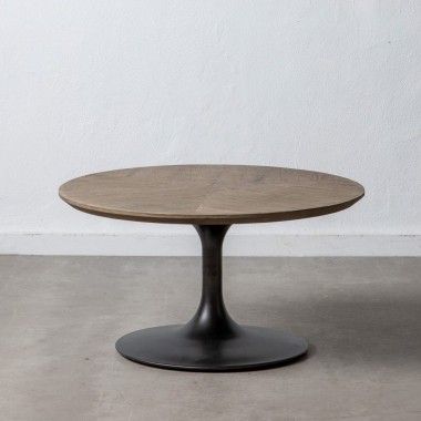 Mesa de café redonda Tagges de metal preto