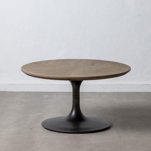 Mesa de café redonda Tagges de metal preto