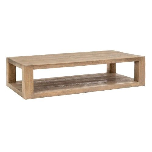 Rechteckiger Couchtisch Holz aus Elm 184cm BRUTA